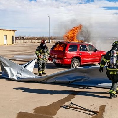 Cobertor reutilizável para incêndios em veículos elétricos com resistência térmica de 550℃/1000℃ e privação de oxigênio para incêndios em baterias de íons de lítio