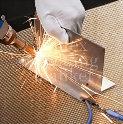 Cobertor de solda 100% fibra de vidro com resistência ao calor de 550°C e revestimento acrílico para proteção contra incêndio