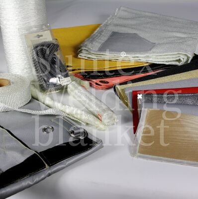 Cobertura de soldagem de fibra de vidro 100% - Cobertura de fogo resistente ao calor a 550 ° C com tamanhos personalizáveis