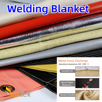 SUNTEX Heavy Duty 550°C Heat Resistant Acrylic Coated Fiberglass Welding Blanket with Customizable Sizes