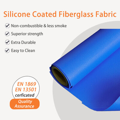 Tecido de fibra de vidro revestido de silicone resistente ao calor, à prova de fogo, de 850 g/m2, para protecção contra altas temperaturas