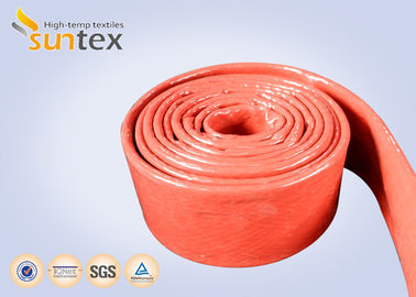 Fogo - fibra de vidro revestida do silicone retardador que Sleeving E 100% - fio de vidro