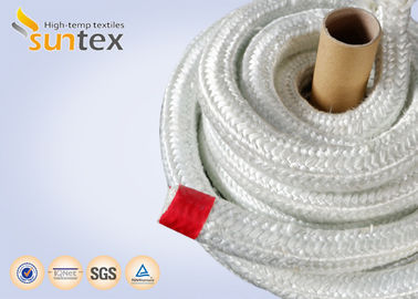 Gaxeta da corda da fibra de vidro da isolação térmica 550C para chaminés da fornalha industrial