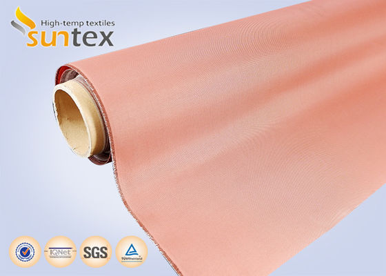 0.21mm PU vermelho revestido de tecido de conduta de alta temperatura, tecido resistente a incêndio