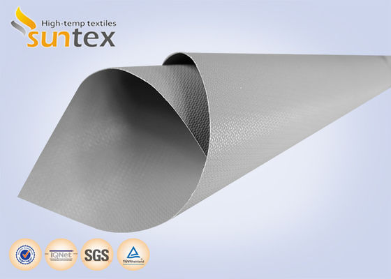Industrial Grade PTFE Coated Fiberglass Fabric with 550℃ Temperature Resistance, Silver Grey Color, and 4H Satin Weave