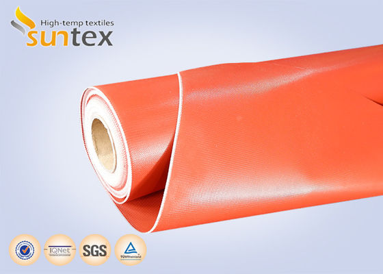 Tecido de Fibra de Vidro Vermelho 3732, Revestido com Borracha de Silicone, Resistente a Altas Temperaturas e Fogo