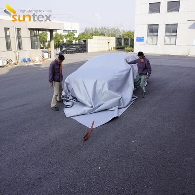 Gray Color 550℃/1000℃ Thermal Resistance Fire Blanket with Oxygen Deprivation for EV Car Fire Safety