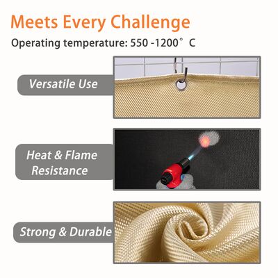 Cobertura de aquecimento 100% de fibra de vidro resistente ao calor a 550°C Cobertura de incêndio revestida de acrílico para solda e proteção contra incêndio