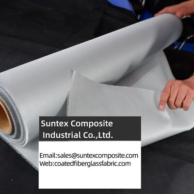 Tecido de fibra de vidro revestido de silicone, simples, resistente ao calor, livre de álcalis, para cortinas ignífugas