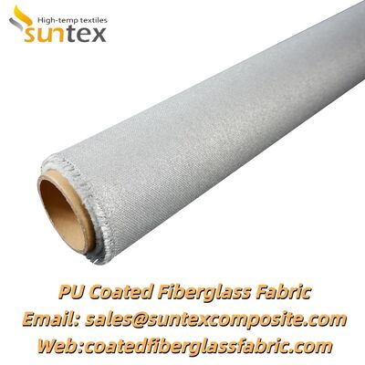Tecido Resistente ao Fogo de Fibra de Vidro Revestido com PU com Resistência à Temperatura de 550°C e Cor Cinza Prata