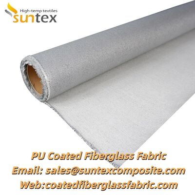 Tecido de Fibra de Vidro Revestido de PU com Alta Resistência à Temperatura, Resistência à Temperatura Básica do Tecido de 550°C e Boa Resistência à Abrasão para Cortinas à Prova de Fogo