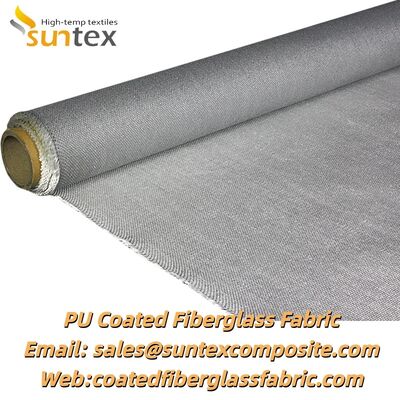 Tecido de Fibra de Vidro Revestido de PU Resistente ao Calor e à Prova de Fogo com Resistência à Temperatura de 550°C e Cor Cinza Prata