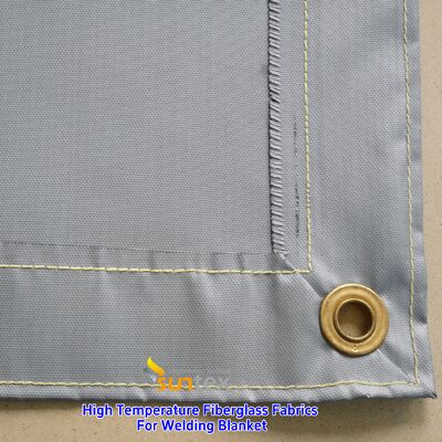 Manta de soldagem 100% fibra de vidro resistente ao calor até 550°C com superfície revestida de acrílico para proteção contra incêndio