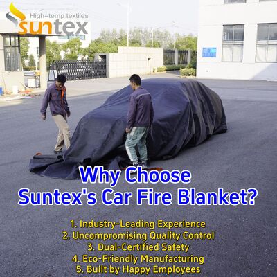 6m X 8m EV Car Fire Blanket with 550℃/1000℃ Thermal Resistance and Oxygen Deprivation for Fire Pit Mat Safety