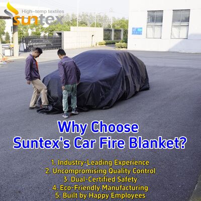 Cobertor Cinza para Carro Elétrico com Resistência Térmica de 550℃/1000℃ para Segurança contra Incêndio por Privação de Oxigênio