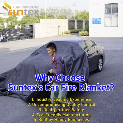 6m X 8m EV Car Fire Blanket with 550℃/1000℃ Thermal Resistance and Oxygen Deprivation for Fire Pit Mat Safety