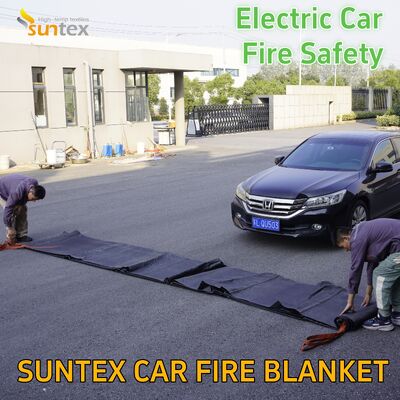 Wholesale Suntex Grey 6*8m High-Temperature Silicone Coated Fiberglass Fire Blanket for Electric car