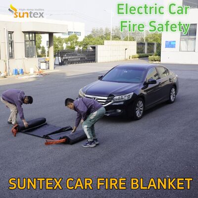 OEM Durable Fiberglass Fire Escape Blanket for EV Cars 550C Heat Resistant Silicone Coated