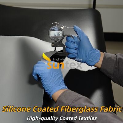 High Strength Silicone Coated Fiberglass Fabric Grey Color Double Sided Fire Retardant Fabric for Insulation and Safety Curtains