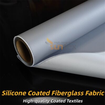Industrial Grade Double Sided Grey Color Silicone Coated Fiberglass Fabric 400 g/sqm for Fire Retardant and Insulation