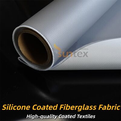 Tecido de fibra de vidro revestido com silicone durável, cinza, material retardador de fogo de dois lados, ideal para isolamento térmico e cortinas de proteção
