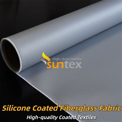Durable Grey Color Silicone Coated Fiberglass Fabric Double Sided Fire Resistant Fabric Designed for Industrial Insulation
