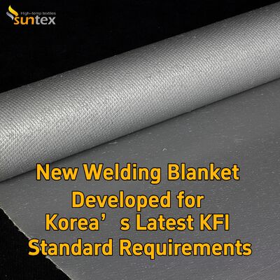 Suntex KFI Certified Grey Silicone Fiberglass Welding Blanket para o mercado da Coreia