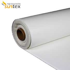 Pano revestido branco da fibra de vidro da borracha de silicone para coberturas do fogo e a cobertura industriais Rolls do fogo